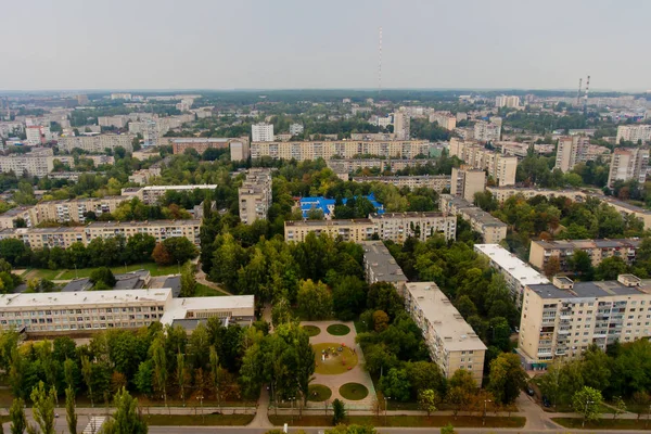 Vackra höst stadslandskap. Flygfoto. — Stockfoto