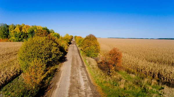 Luftaufnahme der Feldherbststraße. — Stockfoto