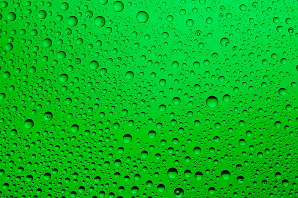 Gotas Agua Verde Sobre Vidrio Contexto — Foto de Stock