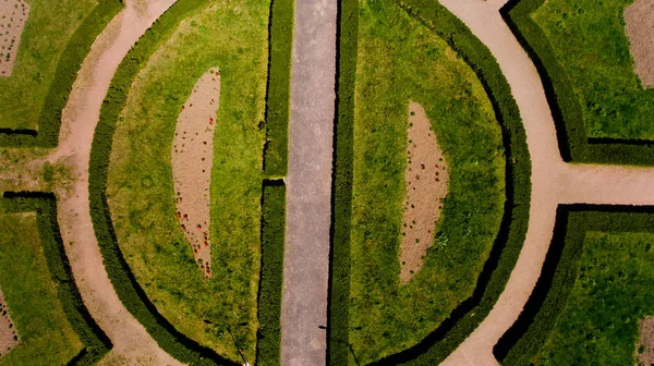 Top View Lawn Geometric Aerial View — Stock Photo, Image