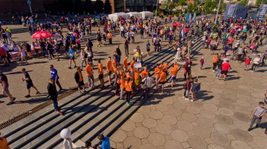 Vinnytsia Ukrayna - 28 Nisan 2018: Yıllık şehir Çalıştır 