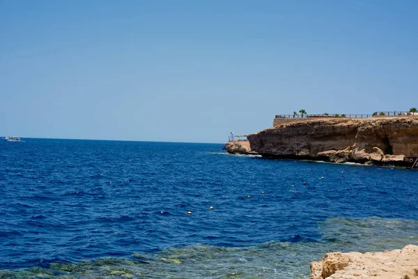 Rochas Vermelhas Mar Paisagem Sharm Shaikh Egito — Fotografia de Stock