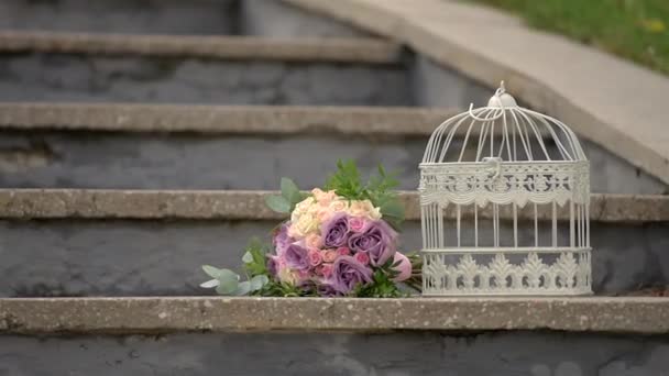 Bouquet nuptial avec espace de copie . — Video