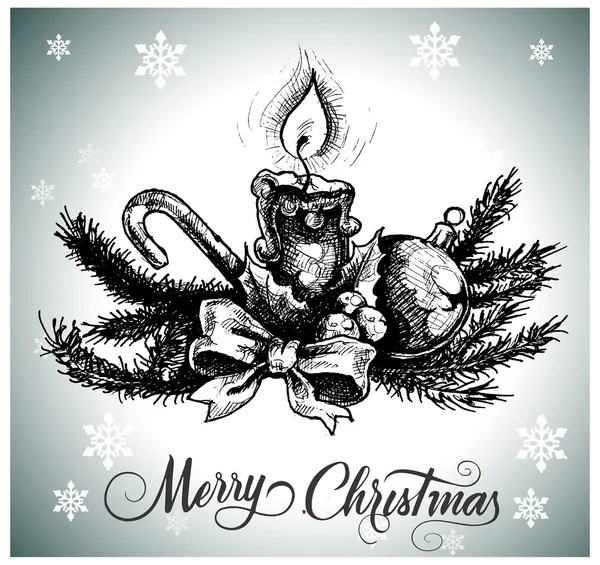 Elle çizilmiş Noel ayarlayın. Noel dekorasyon