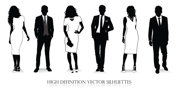 Detailed collection of people silhouettes Royalty Free Stock Vectors