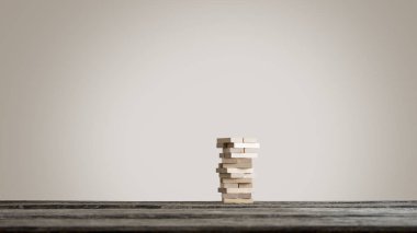 Ahşap tuğla kule ile boşaltmak