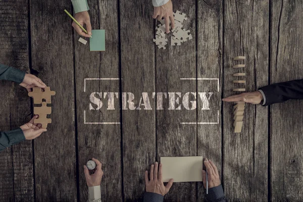 Koncepcja biznesowa strategii i praca zespołowa — Zdjęcie stockowe
