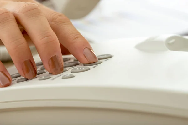 Dialing a telephone number — Stock Photo, Image
