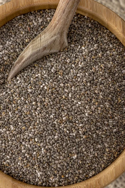 Top view of chia seeds — Stock Photo, Image