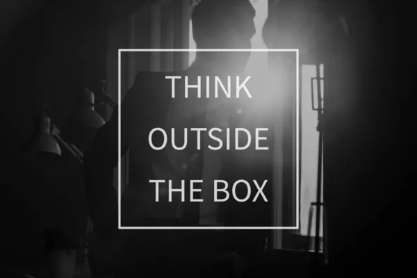 Text Think outside the box over conceptual business scene — Stock Photo, Image