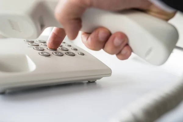 Closeup of businessman making a telephone call — Stock Photo, Image