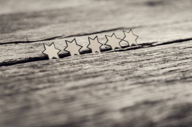 Retro etkisi soluk ve görüntü beş yıldız tonlu