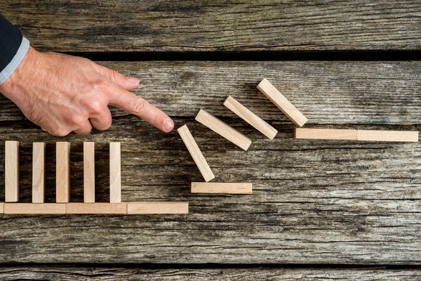 Solution concept with business man demonstrating stopping the do — Stock Photo, Image