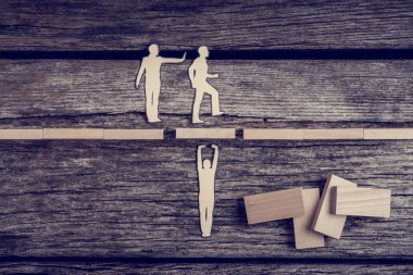 Kavramsal bir retro tonlu görüntü başarı için yol yürüme