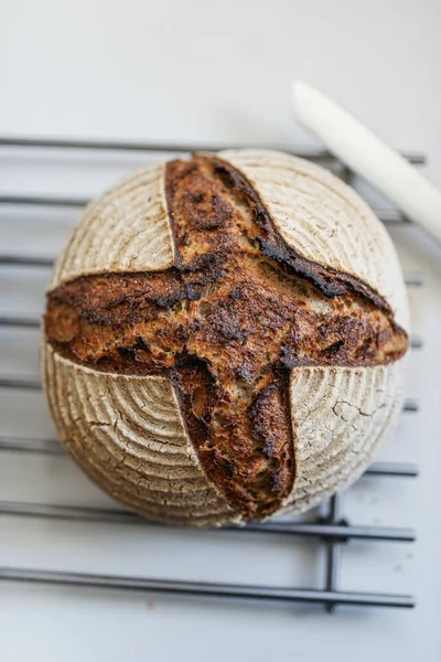 Ovanifrån av läckert nybakat bröd — Stockfoto