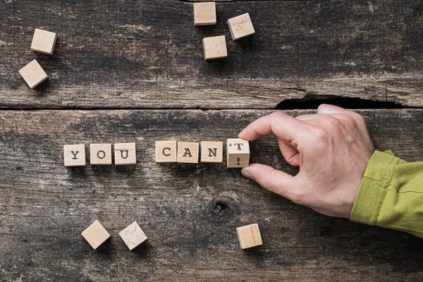 Männliche Hand Die Ein You Can Sign Ein You Can — Stockfoto