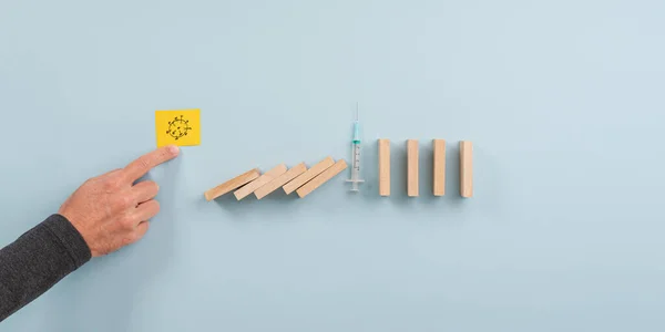 Konzeptionelles Bild, um die weltweite Ausbreitung des Coronavirus mit Impfstoff- und Arzneimittelinnovationen zu stoppen. — Stockbild Konzeptionelles Bild Die Weltweite Ausbreitung Des Coronavirus Mit Impfstoff Und — Stockfoto