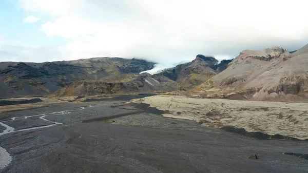 Felsige Berge Und Gletscher Island — Stockfoto