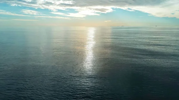 Lever Soleil Sur Mer Cadre Vue Aérienne — Photo