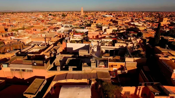 Morocco city. City aerial view. City on top.