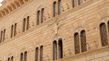 Toskana, İtalya. İtalya 'da güzel desenli bina.