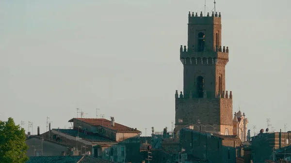 Toscana Italien Gamla Tornet Italien Och Tak Hus Kakel — Stockfoto