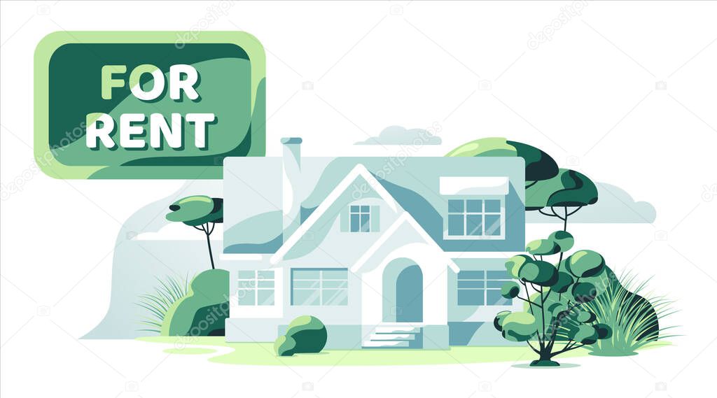 Real estate proposal home for rent isolated white background