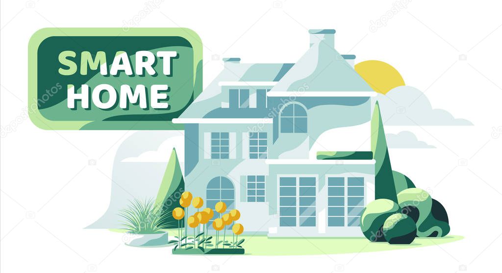 Real estate proposal smart home isolated white background