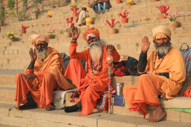 Ascetics 3, Varanasi, India clipart