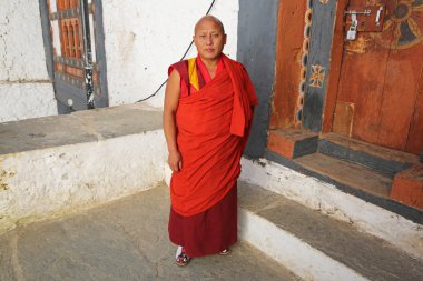 Renkli Budist rahip, Trongsa Dzong, Bhutan