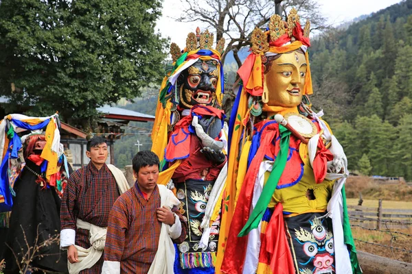Coloridas Deidades del Festival de Yak en Bután —  Fotos de Stock