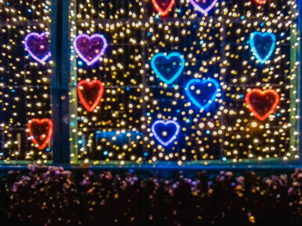 Décorations Amour Colorées Hors Foyer Nuit Sur Pont Wroclaw — Photo