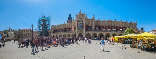 Krakkó Június 2017 Hall Market Square Sunny Clouds Day — Stock Fotó