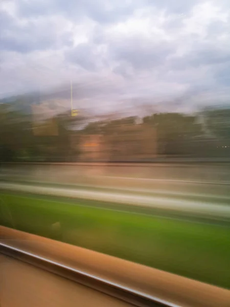 从火车上长时间曝光拍摄的背景 — 图库照片