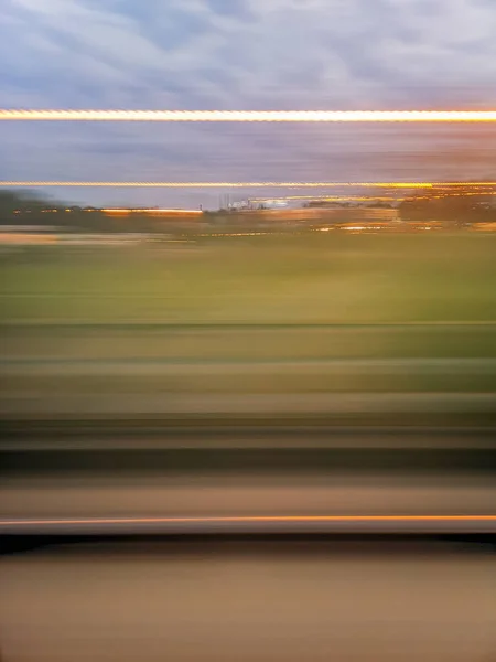 从火车上长时间曝光拍摄的背景 — 图库照片