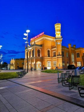 Wroclaw 31 Ağustos 2018 Tren istasyonunun ana binası