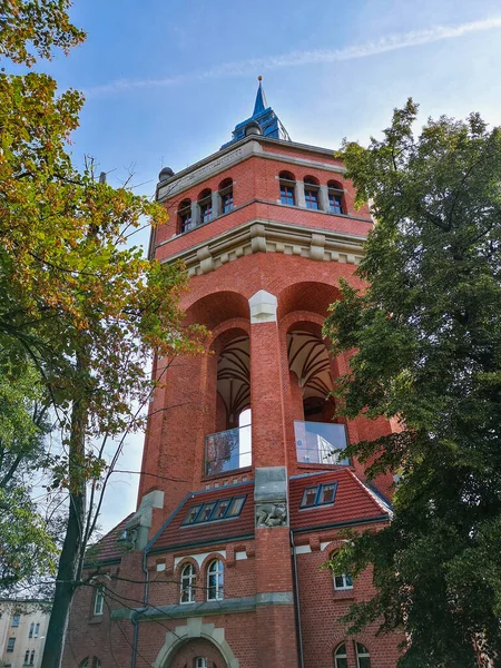 Breslau August 2018 Wasserturm Hinter Bäumen — Stockfoto
