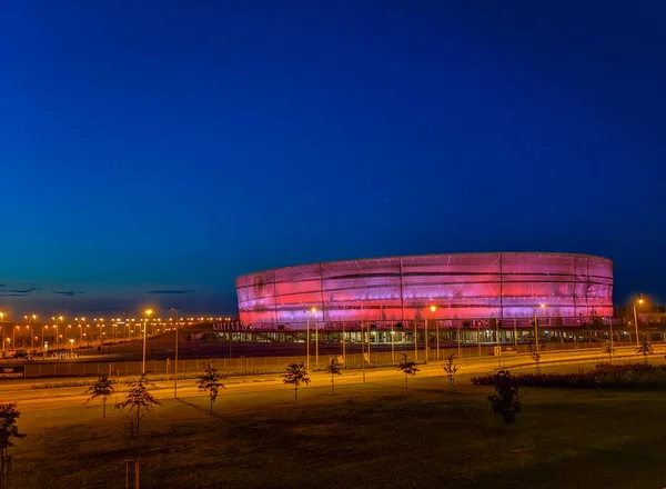Wroclaw July 2018 Wroclaw Stadium Night Stock Picture