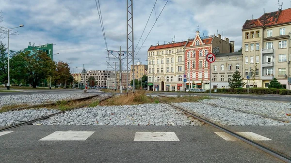 Wroclaw Pologne Septembre 2018 Tramway Entre Les Rues Ville — Photo