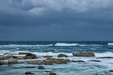 Cape Town, Güney Afrika 'daki Atlantik Okyanusu kıyısında