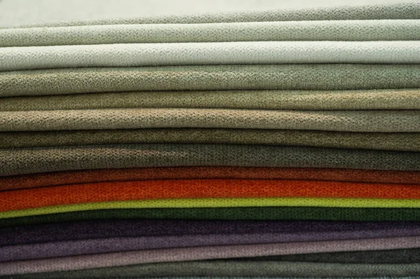 Catálogo de tela multicolor de tela mate textura fondo, textura de tela de seda . — Foto de Stock