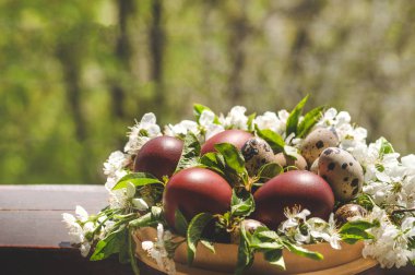 Mutlu Paskalyalar. Paskalya arkaplanını tebrik ederim. Paskalya pastası. Pencere eşiğinde paskalya yumurtası.