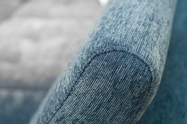 Kanepenin dikişleri yakın plan. Teknoloji Konsepti. Kanepelerin sergilenmesi