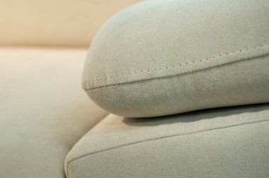 Kanepenin dikişleri yakın plan. Teknoloji Konsepti. Kanepelerin sergilenmesi