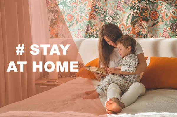 Concept Stay at home social media campaign for coronavirus prevention