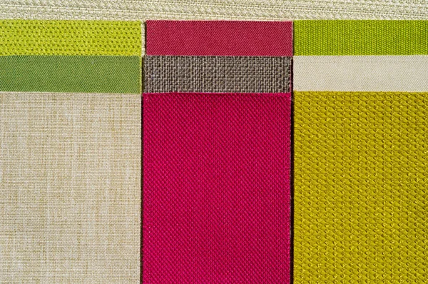 Catalogue de tissu multicolore. Exemple de tissu. Contexte industriel . — Photo