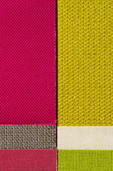 Catalogo di stoffa multicolore. Tessuto campione. Contesto industriale . — Foto Stock