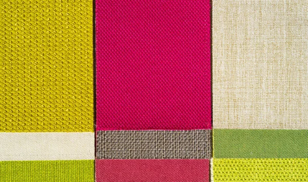 Catalogue de tissu multicolore. Exemple de tissu. Contexte industriel . — Photo