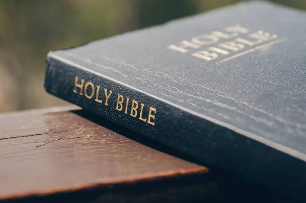 Die Heilige Bibel. Die Bibel lesen. Konzept für Glauben, Spiritualität und Religion — Stockfoto