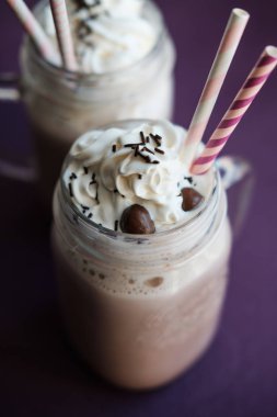 Retro Cam Kavanoz (Mason kavanoza), pembe St sütlü sıcak çikolata